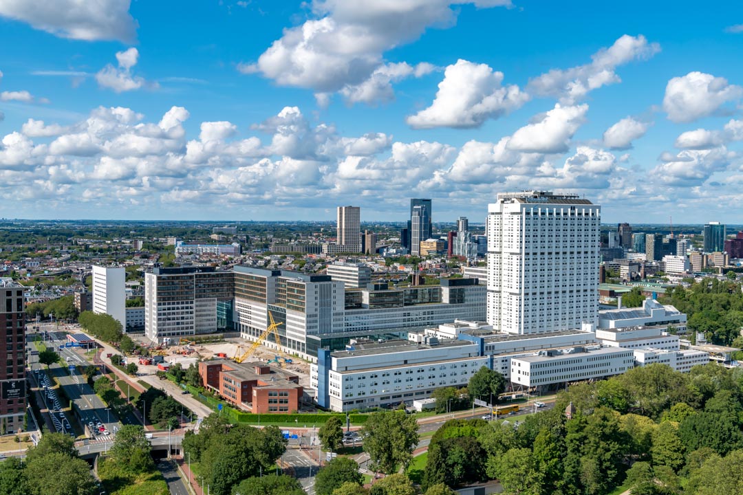 Luchtfoto van het Erasmus MC